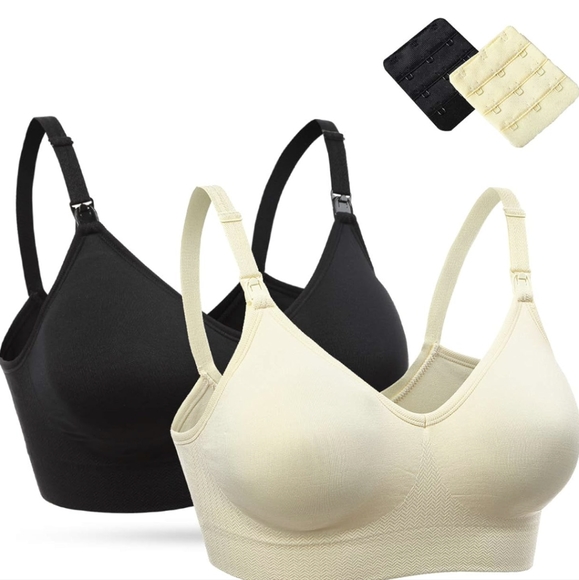 Nursing bra 2 pack / off white & black / L - Picture 1 of 16